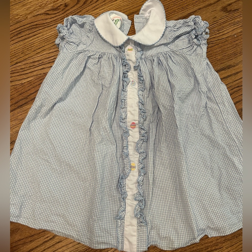 Blue and White Gingham Dress